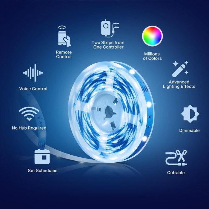 TP-Link Tapo TL61-5 Tira LED Inteligente Wi-Fi Multicolor 5m TP-Link Tapo TL61-5 Tira LED Inteligente Wi-Fi Multicolor 5m